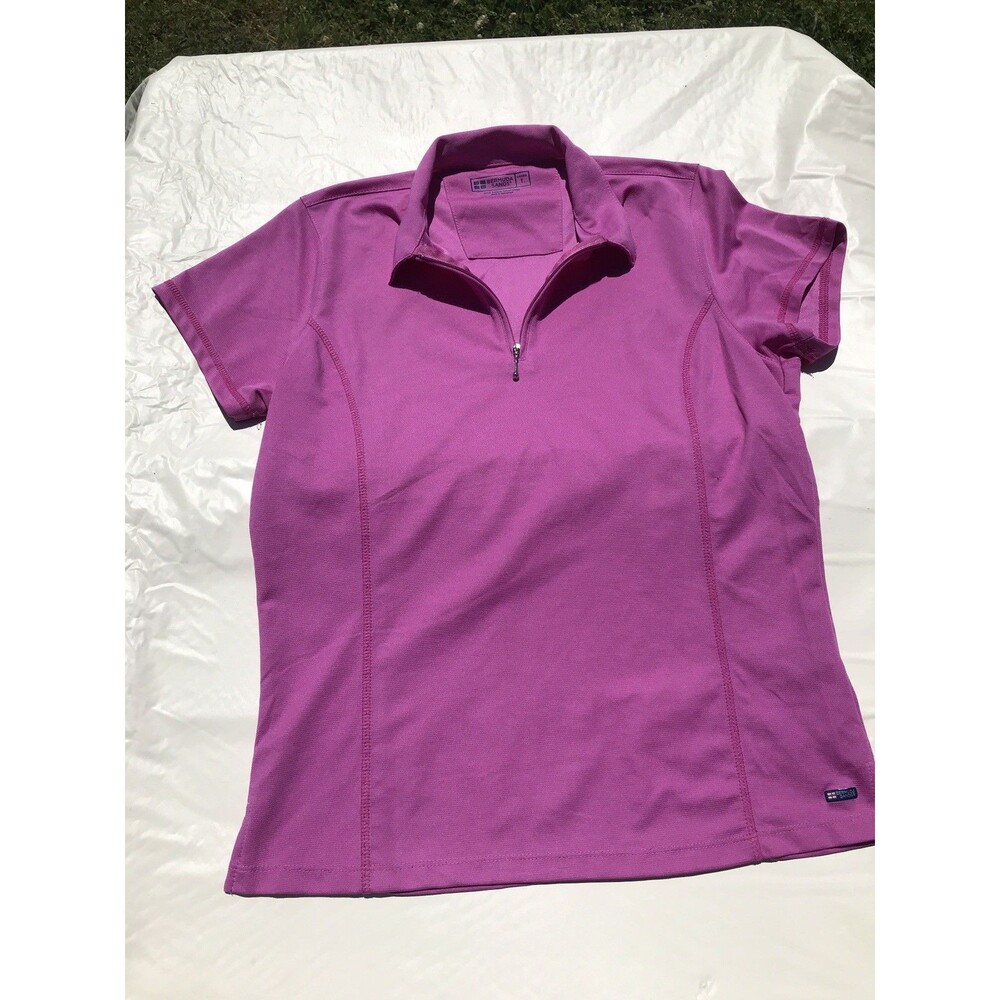 Bermuda Sands Golf Shirt Sleeveless Women Large Purple Button Up Collar